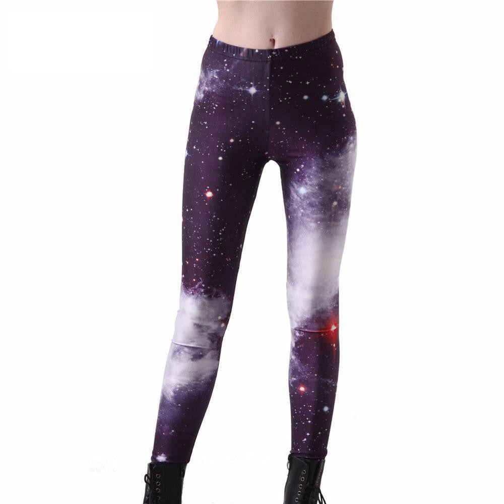 Women Colorful Universe Leggings Galaxy Space Print Leggings Pants Elasticity Fashion Quickly Drying Capris
