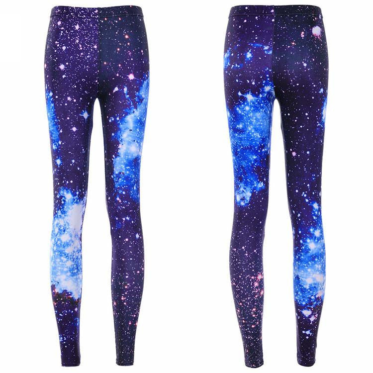 Women Colorful Universe Leggings Galaxy Space Print Leggings Pants Elasticity Fashion Quickly Drying Capris