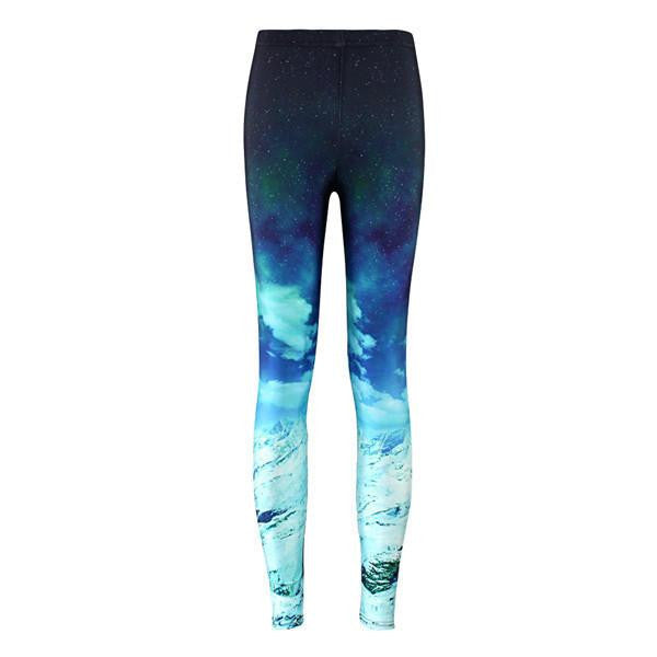 Women Colorful Universe Leggings Galaxy Space Print Leggings Pants Elasticity Fashion Quickly Drying Capris