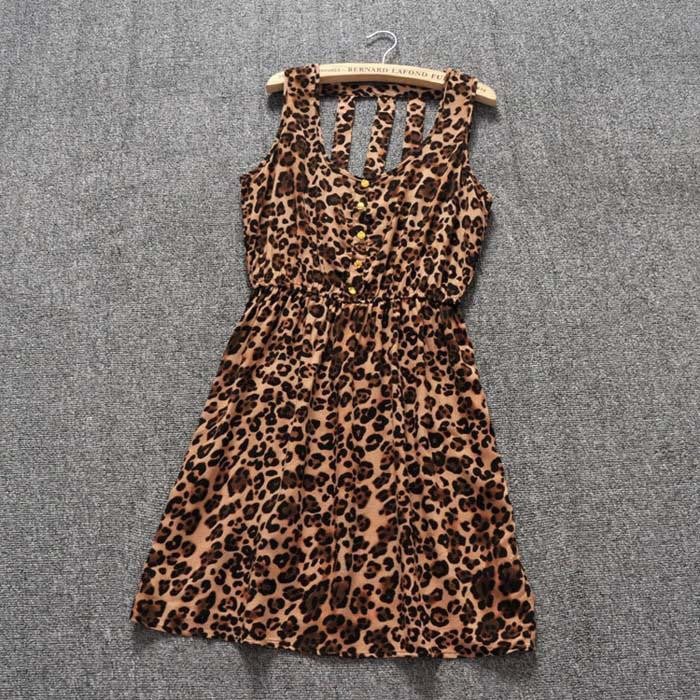 Summer Style Women Casual Dress Eagle Leopard Print Green Summer Dress vestido backless Dresses Plus Size Women Clothing