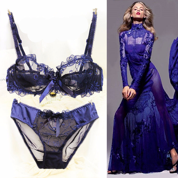 Online discount shop Australia - NEW ABCD France brand sexy lace bra & brief sets push up bra set for women underwear set brassiere transparent bralette