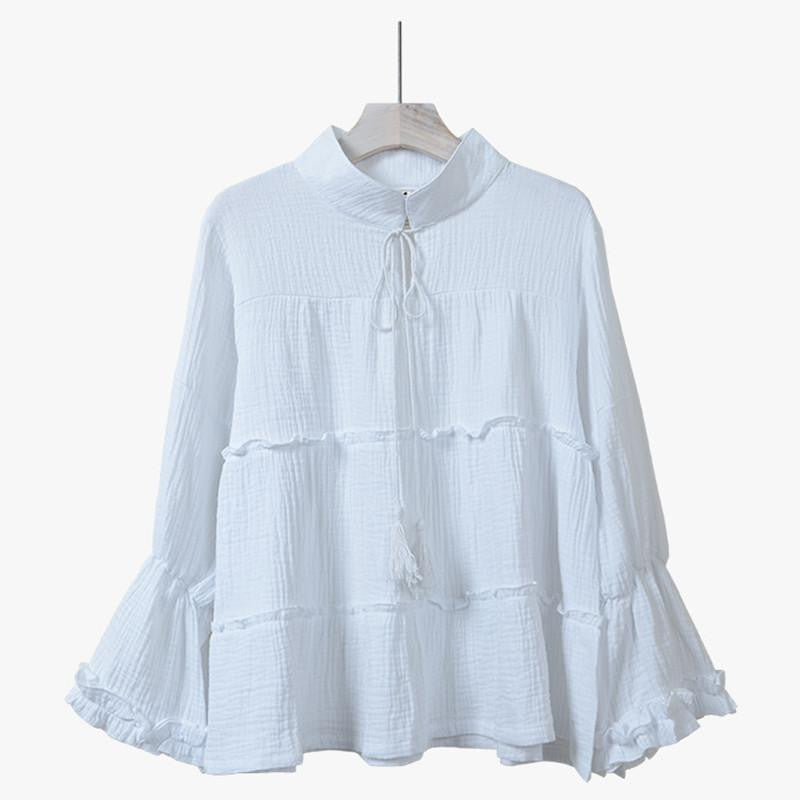 Online discount shop Australia - women plus size blouses linen cotton long sleeve cute loose baby doll batwing tops
