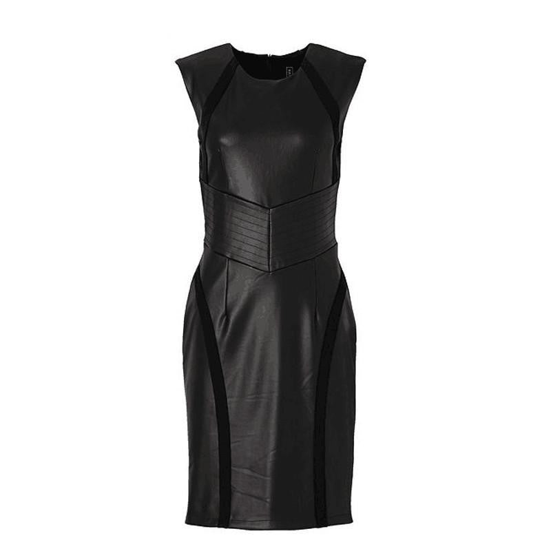 Women's Brief Pure Color Style 7 Minutes Of Sleeve Hollow-out Decorative Straight Knee-length Autumn Dress 2241