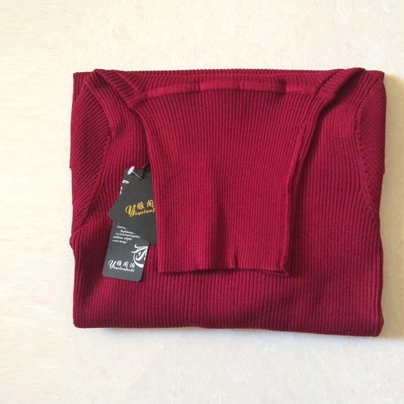 women's slim medium-long turtleneck sweater thickening sweater knitting sweater pattern