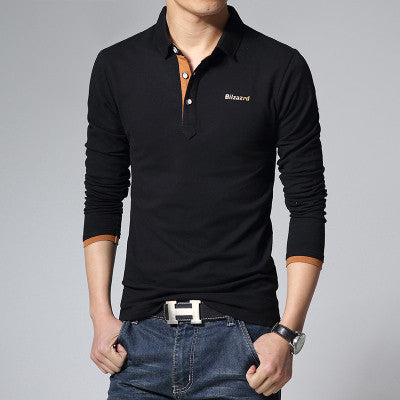 Casual polo shirt men fashion letter print long-sleeve men's polos new arrival fashion brand polo shirts man slim polos - CelebritystyleFashion.com.au online clothing shop australia