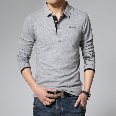 Casual polo shirt men fashion letter print long-sleeve men's polos new arrival fashion brand polo shirts man slim polos - CelebritystyleFashion.com.au online clothing shop australia