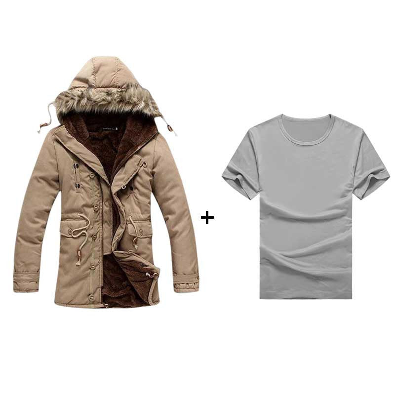 Men Coat Men's Solid Causal Long Warm Coat Male Fashion Padded Hooded Winter Wear Thick Coat MWM060 - CelebritystyleFashion.com.au online clothing shop australia