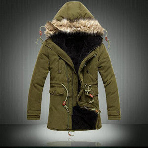 Men Coat Men's Solid Causal Long Warm Coat Male Fashion Padded Hooded Winter Wear Thick Coat MWM060 - CelebritystyleFashion.com.au online clothing shop australia