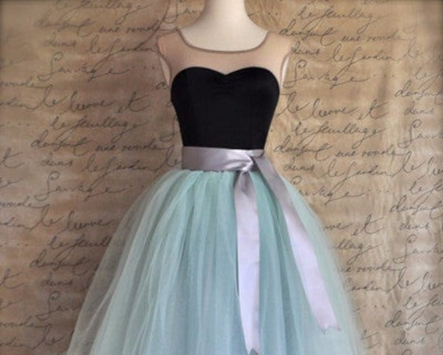 Online discount shop Australia - Fashion 21" Long Two Tone Mini Women Tulle Skirts Princess Adult Tutu Ball Gown