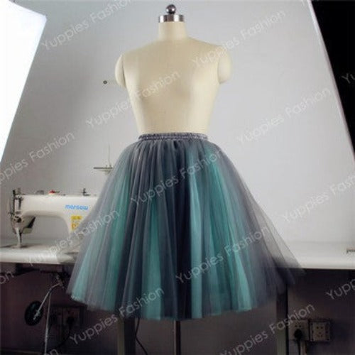 Online discount shop Australia - Fashion 21" Long Two Tone Mini Women Tulle Skirts Princess Adult Tutu Ball Gown