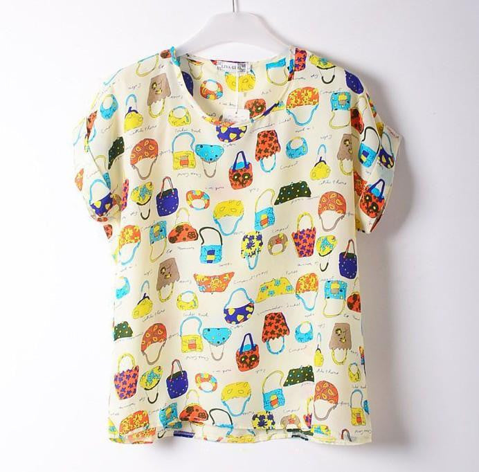 Women Blouses Shirts Chiffon Plus Size Top Tee Short Shirt Woman Clothing Tops Shirt Floral Fashion