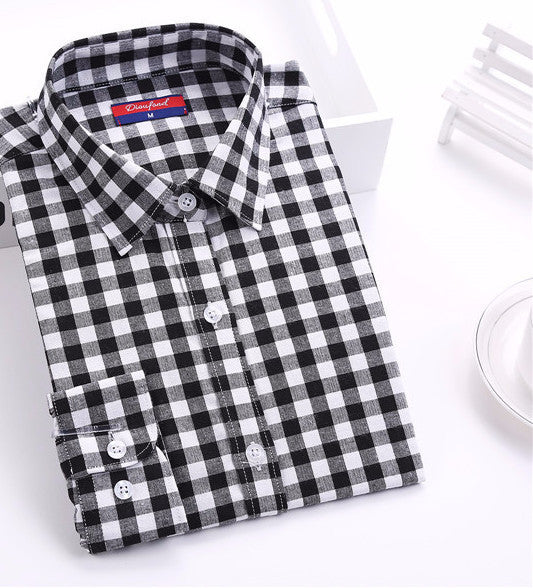 Plaid Shirt Women Long Sleeve Blouses Turn-Down Collar Plus Size Plaid Shirts Women Tops Fashion