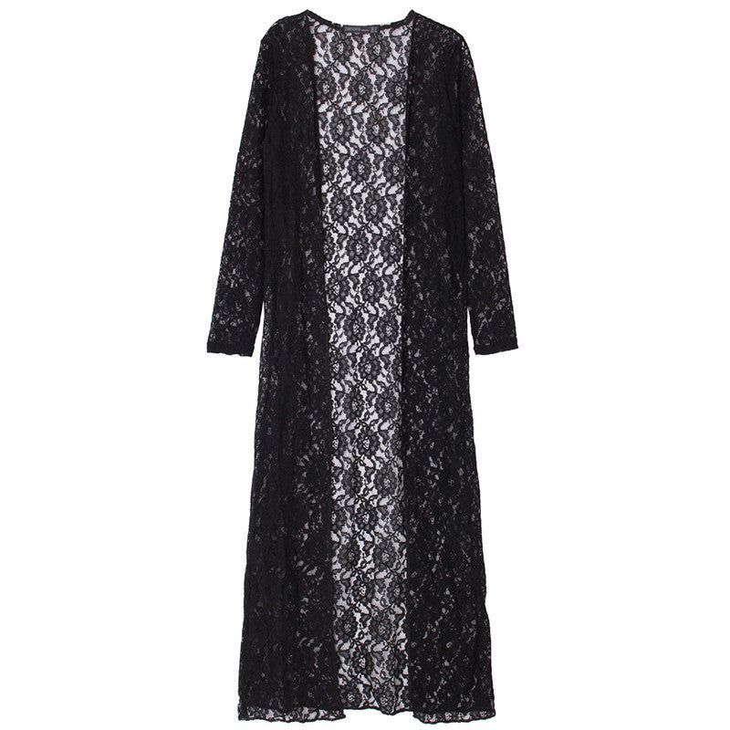 Online discount shop Australia - New  Fashion Women Lace Crochet Long Sleeve Beach Open Kimono Cardigan Long Blouses Tops Plus Size