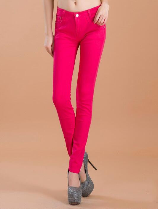 Online discount shop Australia - high waist jeans women fashion style Casual Candy Color Pencil Legging Skinny Pants Trousers jeans for Women hot new