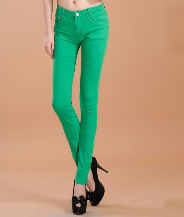 Online discount shop Australia - high waist jeans women fashion style Casual Candy Color Pencil Legging Skinny Pants Trousers jeans for Women hot new