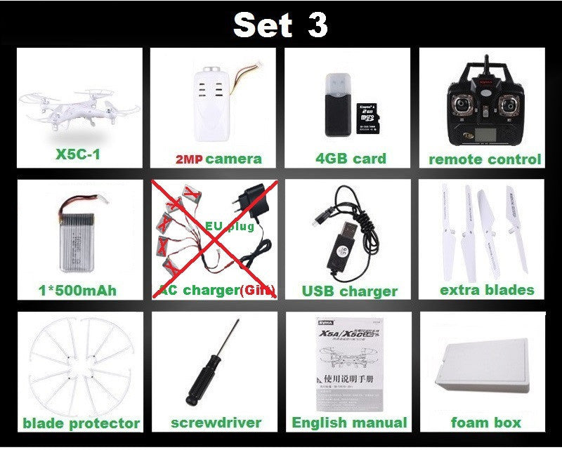 SYMA X5C-1 (Upgrade Version SYMA X5C) RC Drone 6-Axis Remote Control Helicopter Quadcopter With 2MP HD Camera or X5 No Camera