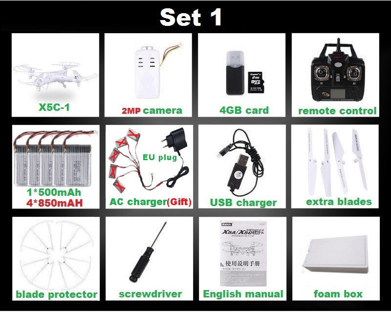 SYMA X5C-1 (Upgrade Version SYMA X5C) RC Drone 6-Axis Remote Control Helicopter Quadcopter With 2MP HD Camera or X5 No Camera