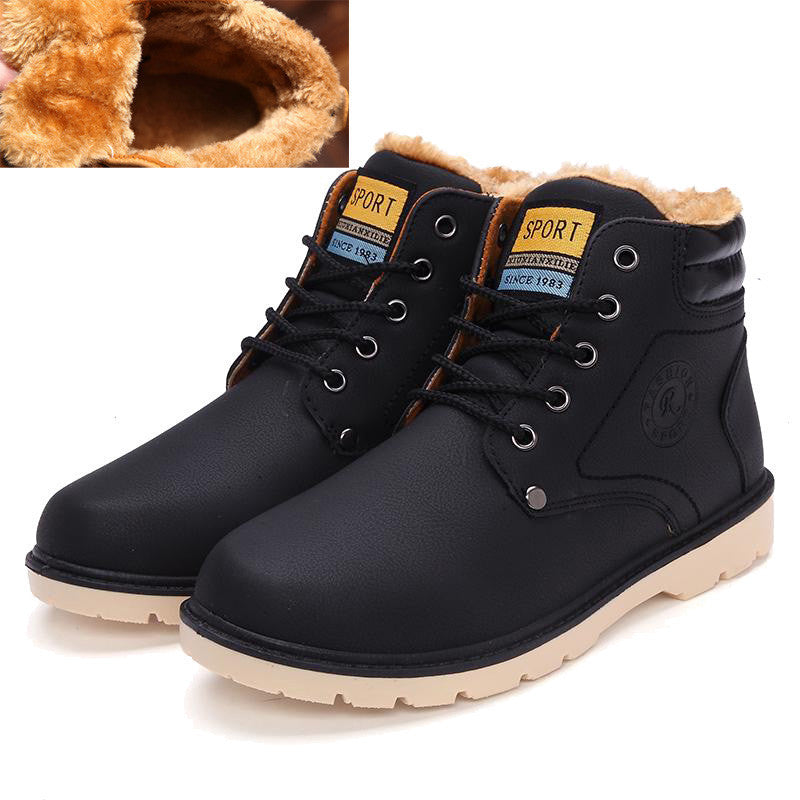 Online discount shop Australia - Keep Warm Men Boots High Quality pu Leather Casual Boots Working Fahsion Boots Essential Shoes