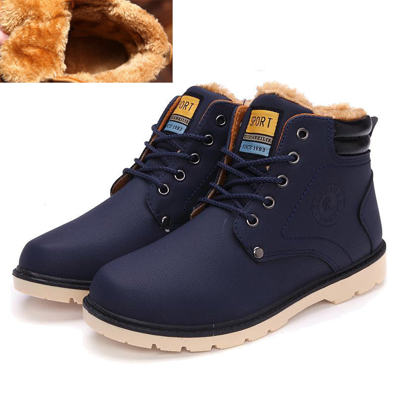 Online discount shop Australia - Keep Warm Men Boots High Quality pu Leather Casual Boots Working Fahsion Boots Essential Shoes