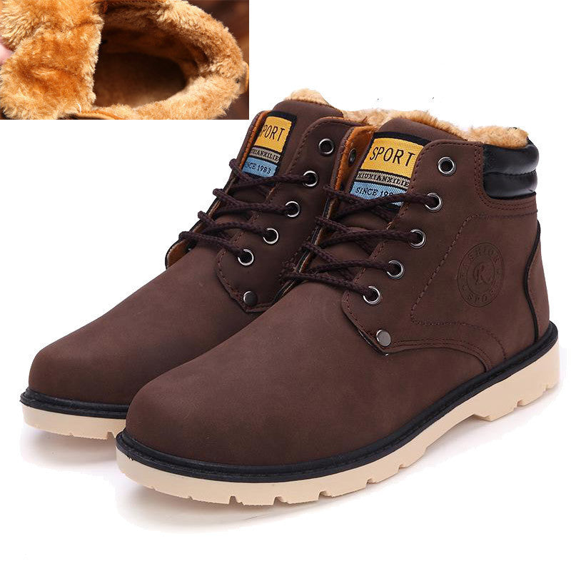 Online discount shop Australia - Keep Warm Men Boots High Quality pu Leather Casual Boots Working Fahsion Boots Essential Shoes