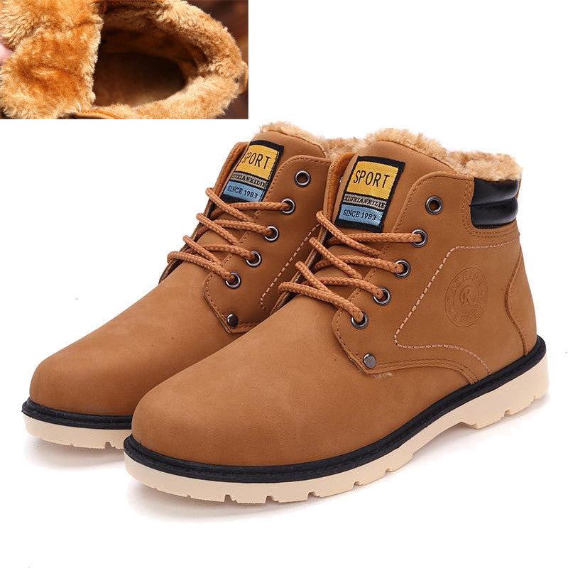 Online discount shop Australia - Keep Warm Men Boots High Quality pu Leather Casual Boots Working Fahsion Boots Essential Shoes