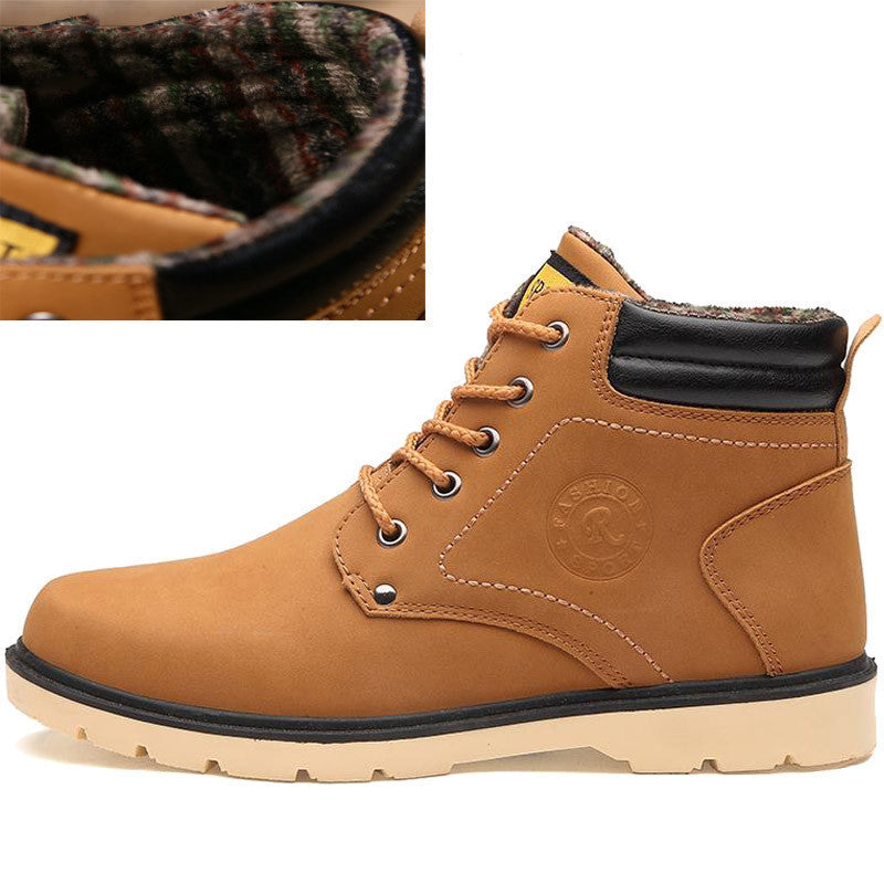 Online discount shop Australia - Keep Warm Men Boots High Quality pu Leather Casual Boots Working Fahsion Boots Essential Shoes