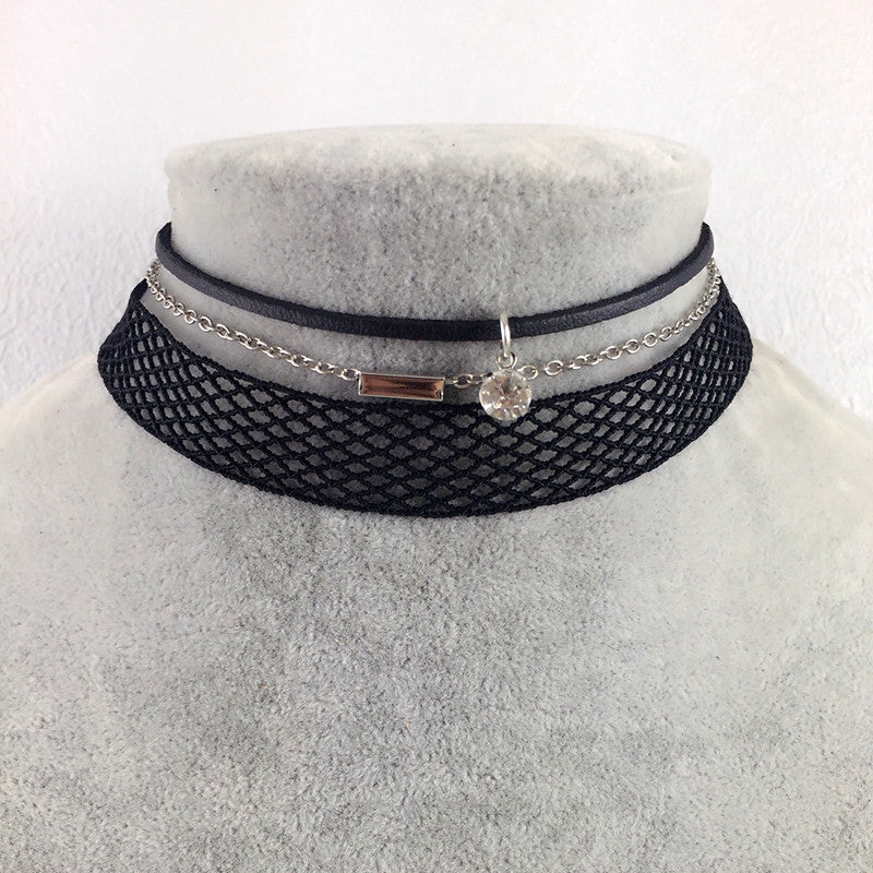 Online discount shop Australia - 3 Style Trendy Black Lace Choker Collier Ethnique Women Accessories Gothic Net Crystal Crown Choker Necklace Collar Jewelry