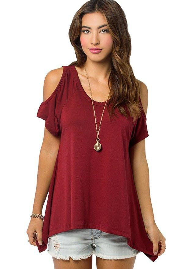 women blouses shirts sexy beach hollow out shoulder top blouse shirt