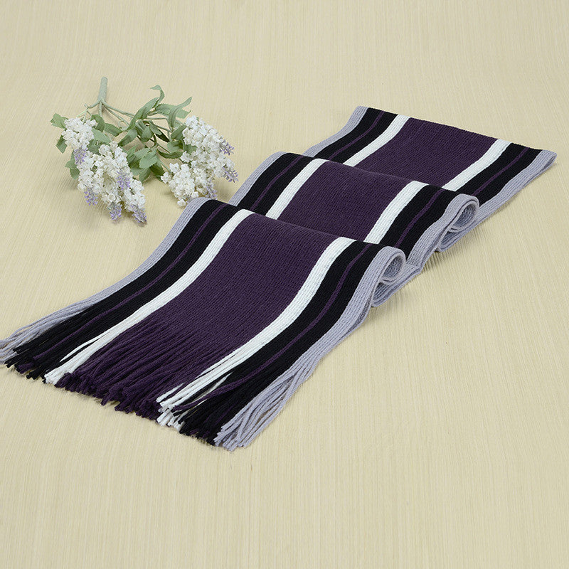 Online discount shop Australia - Designer scarf men striped cotton scarf female & male brand shawl wrap knit cashmere bufandas Striped scarf with tassels
