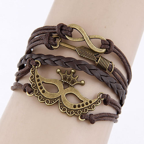 Online discount shop Australia - Charm Vintage Multilayer Charm Leather Bracelet Women Owl Cross Believe Bracelets Cheap Statement Jewelry Lady Best Friends Gift