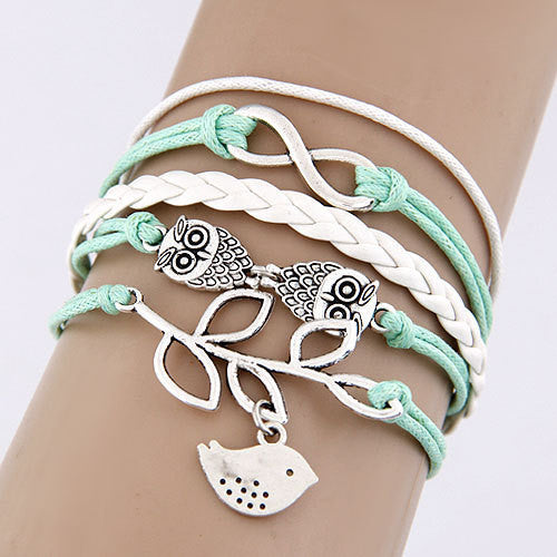 Online discount shop Australia - Charm Vintage Multilayer Charm Leather Bracelet Women Owl Cross Believe Bracelets Cheap Statement Jewelry Lady Best Friends Gift