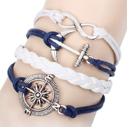 Online discount shop Australia - Charm Vintage Multilayer Charm Leather Bracelet Women Owl Cross Believe Bracelets Cheap Statement Jewelry Lady Best Friends Gift