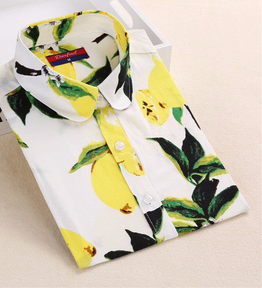 Online discount shop Australia - Floral Blouse Shirt Women Long Sleeve Tops Cotton Shirts White Navy Blouses Small Flower