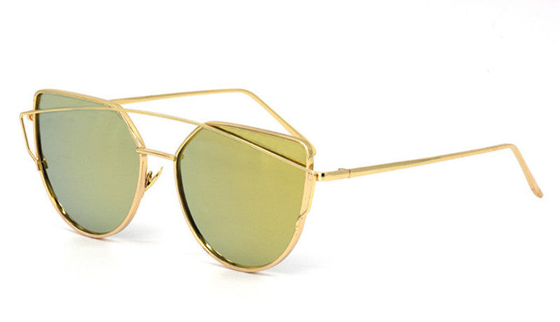 New Women 6 Colour Luxury Flat Top Cat Eye Sunglasses Women Twin Beam Sunglasses Double-Deck Alloy Frame UV400 M195 - CelebritystyleFashion.com.au online clothing shop australia
