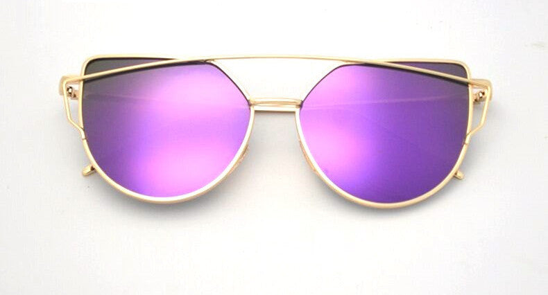 New Women 6 Colour Luxury Flat Top Cat Eye Sunglasses Women Twin Beam Sunglasses Double-Deck Alloy Frame UV400 M195 - CelebritystyleFashion.com.au online clothing shop australia
