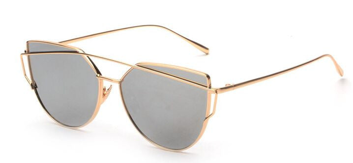 New Women 6 Colour Luxury Flat Top Cat Eye Sunglasses Women Twin Beam Sunglasses Double-Deck Alloy Frame UV400 M195 - CelebritystyleFashion.com.au online clothing shop australia