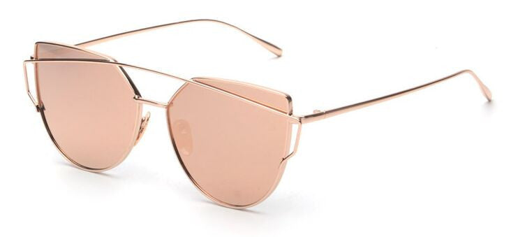 New Women 6 Colour Luxury Flat Top Cat Eye Sunglasses Women Twin Beam Sunglasses Double-Deck Alloy Frame UV400 M195 - CelebritystyleFashion.com.au online clothing shop australia