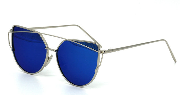 New Women 6 Colour Luxury Flat Top Cat Eye Sunglasses Women Twin Beam Sunglasses Double-Deck Alloy Frame UV400 M195 - CelebritystyleFashion.com.au online clothing shop australia