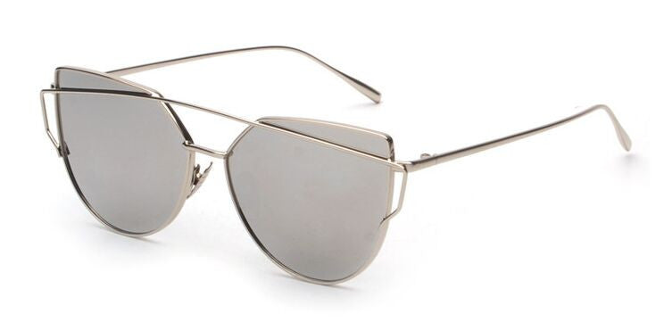 New Women 6 Colour Luxury Flat Top Cat Eye Sunglasses Women Twin Beam Sunglasses Double-Deck Alloy Frame UV400 M195 - CelebritystyleFashion.com.au online clothing shop australia