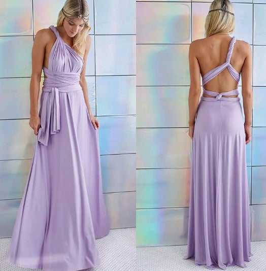 ZKY Summer Women Maxi Dress Red Beach Long Dress Multiway Bridesmaids Convertible Wrap Dresses Robe Longue Femme