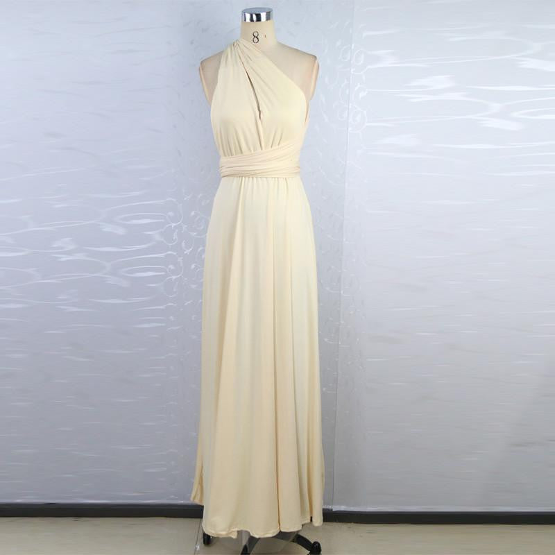 ZKY Summer Women Maxi Dress Red Beach Long Dress Multiway Bridesmaids Convertible Wrap Dresses Robe Longue Femme