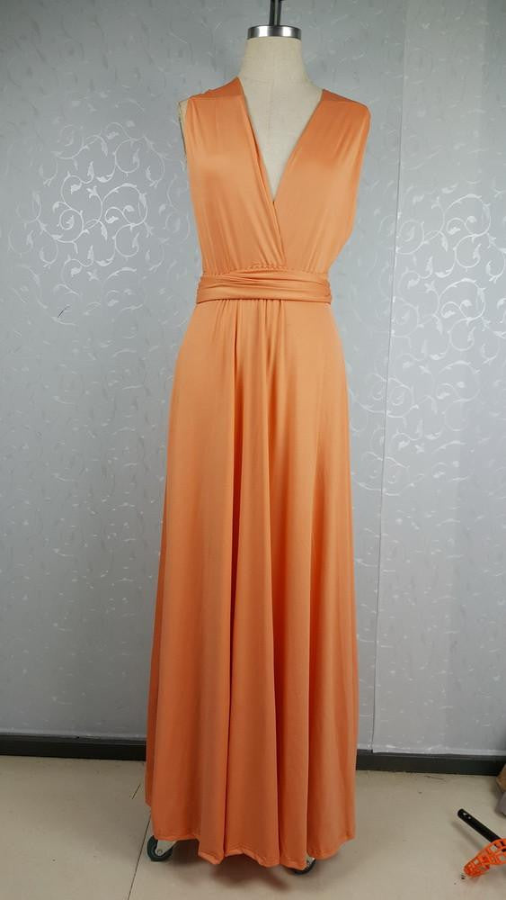 ZKY Summer Women Maxi Dress Red Beach Long Dress Multiway Bridesmaids Convertible Wrap Dresses Robe Longue Femme