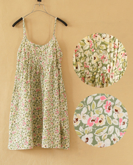 Online discount shop Australia - Fashion Summer O-Neck Sleeveless Print Floral Vestidos Women Mini Sexy Beach Spaghetti Strap Mori Girl Dresses