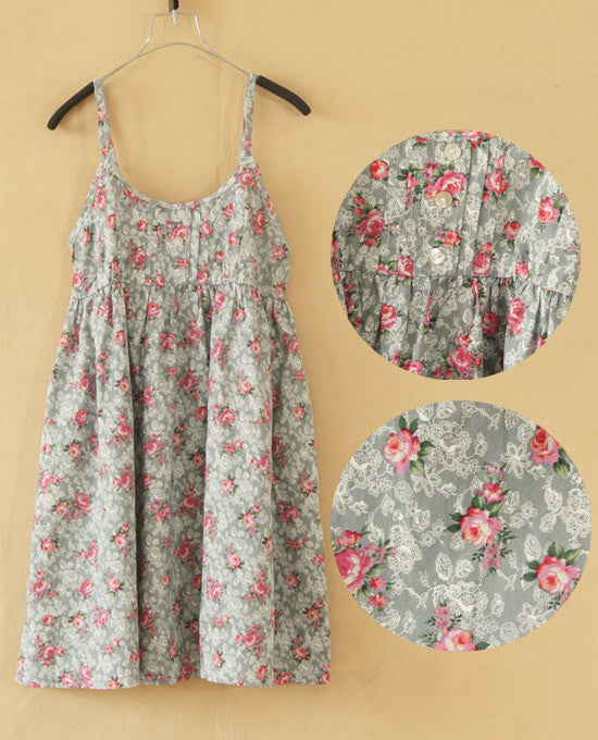 Online discount shop Australia - Fashion Summer O-Neck Sleeveless Print Floral Vestidos Women Mini Sexy Beach Spaghetti Strap Mori Girl Dresses