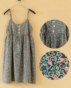 Online discount shop Australia - Fashion Summer O-Neck Sleeveless Print Floral Vestidos Women Mini Sexy Beach Spaghetti Strap Mori Girl Dresses