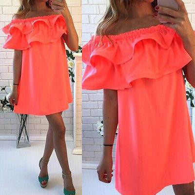Women Summer Sleeveless Party Cocktail Short Mini Dress Beach Dress