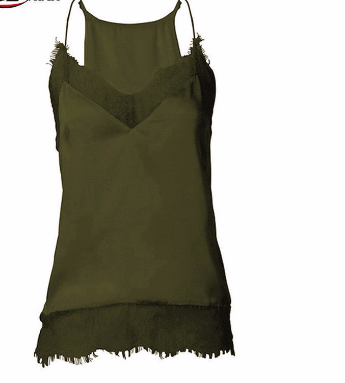 girl women lace tank top Sling Camo Vest Slim