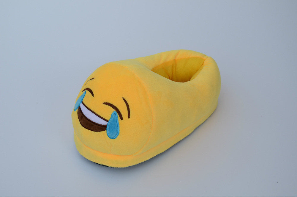 Online discount shop Australia - Emoji Shoes Yellow Cotton Plush Emoji Slippers Creative Funny Home Soft Shoes