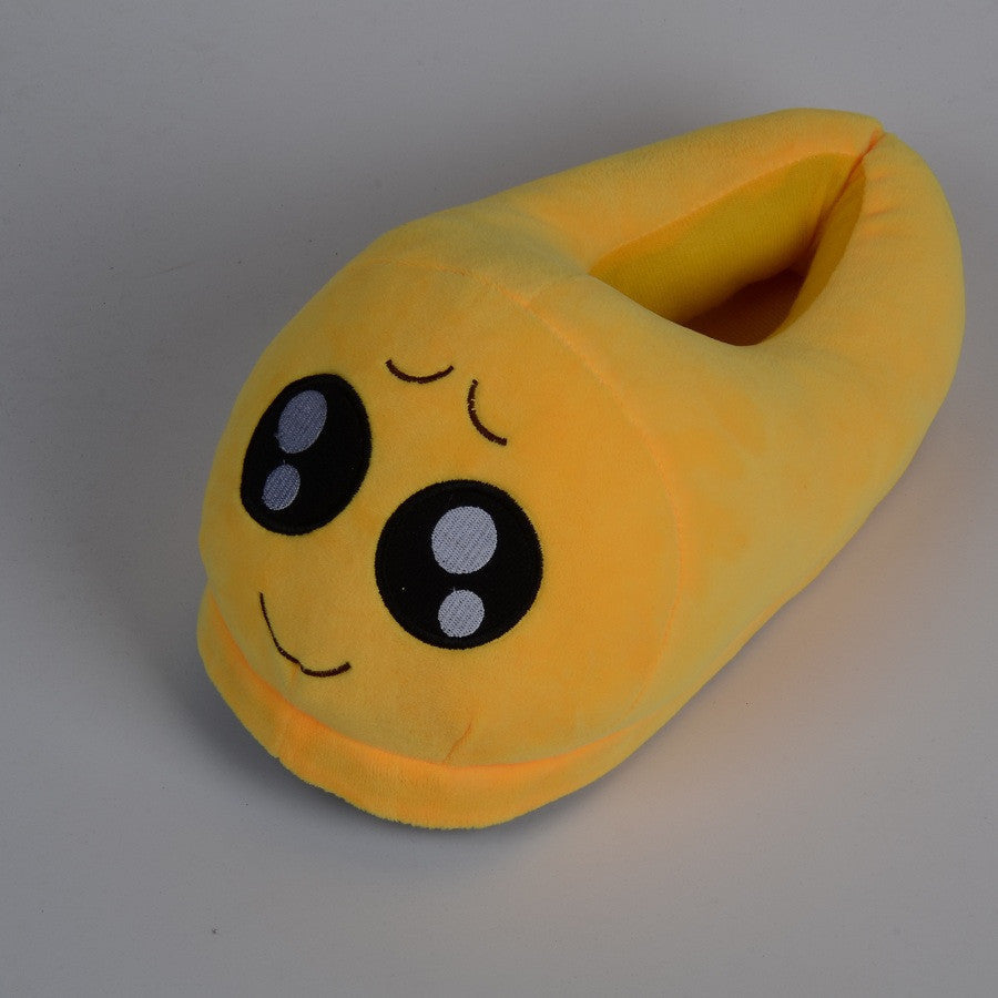 Online discount shop Australia - Emoji Shoes Yellow Cotton Plush Emoji Slippers Creative Funny Home Soft Shoes