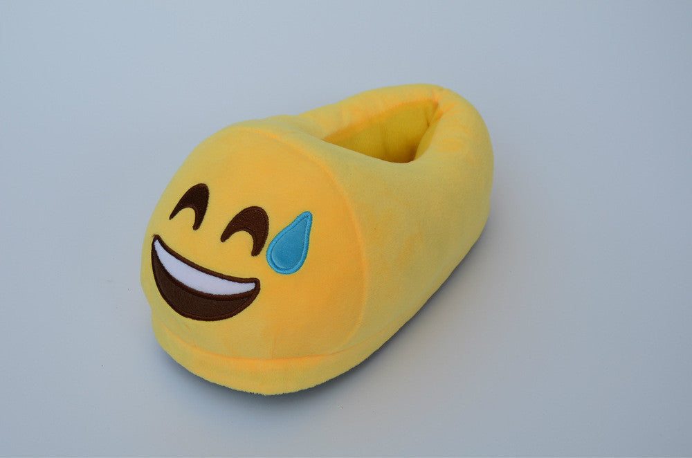 Online discount shop Australia - Emoji Shoes Yellow Cotton Plush Emoji Slippers Creative Funny Home Soft Shoes